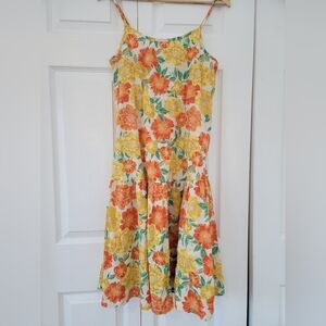 Zara Kids Floral Dress in Orange and Yellow